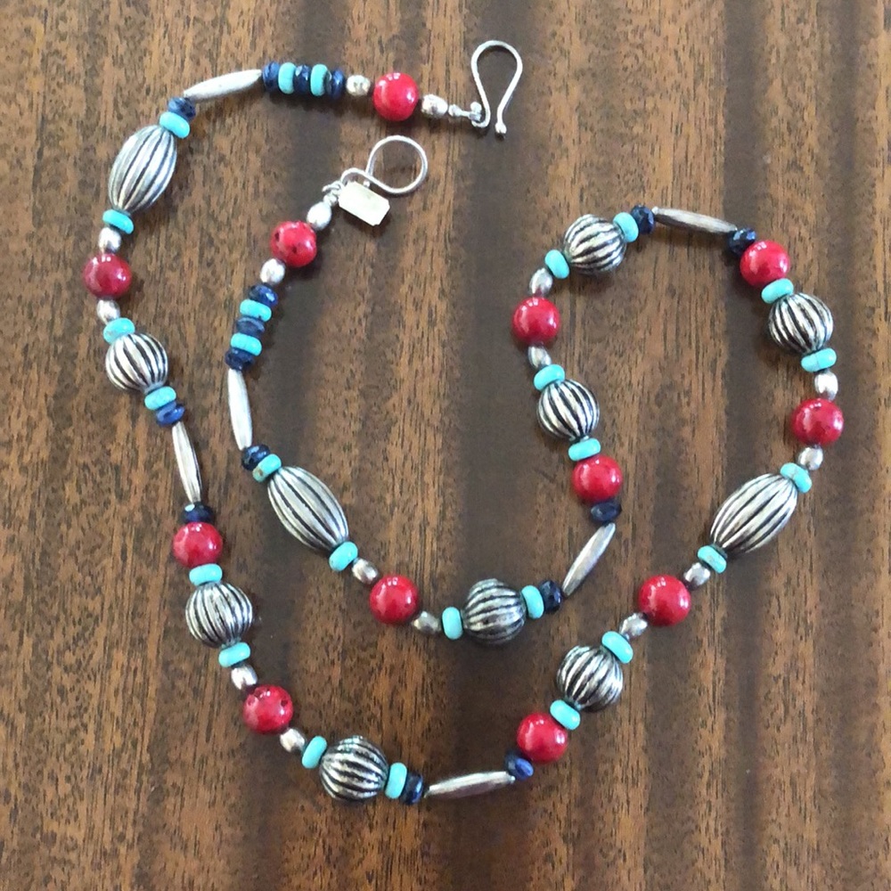 marked SEM Jewelry Design semi precious stone necklace